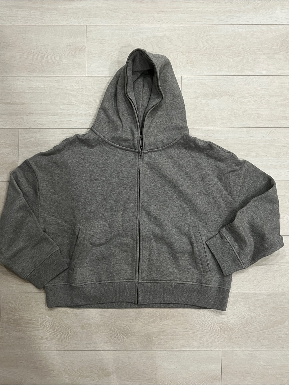 Men's Charcoal Full-Zip Hooded Sweater